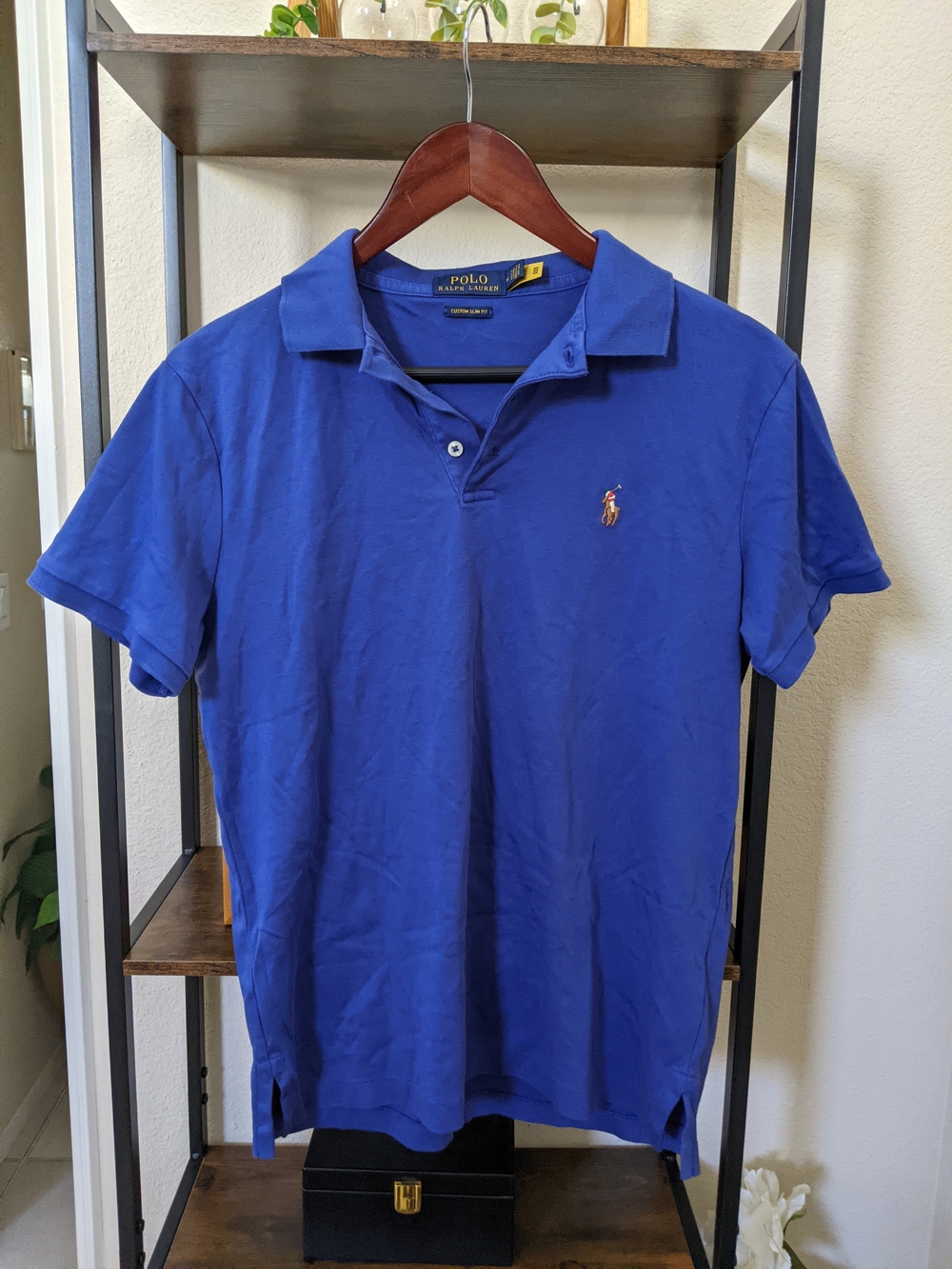 Polo Ralph Lauren Blue Short Sleeve 100% Cotton Polo M Colorful Embroidered Pony